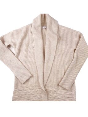 Gap Creamy Pale Pink Tweed Shawl Collar Cardigan, Size Small